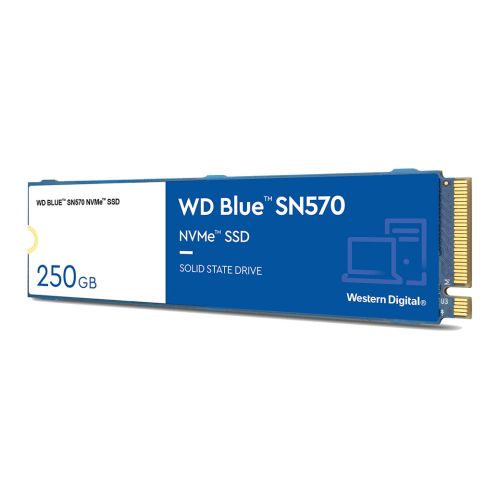 WD 250GB Blue SN570 M.2 NVMe SSD, M.2 2280, PCIe3, TLC NAND, R/W 3300/1200 MB/s, 190K/210K IOPS-0